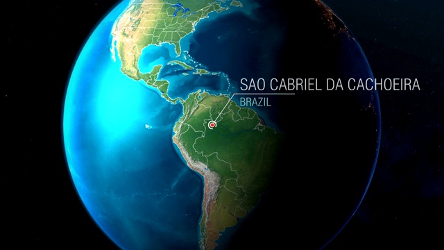 巴西- Sao Cabriel da Cachoeira -从太空到地球视频下载