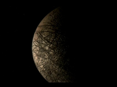 电脑动画显示了木星及其卫星。视频素材