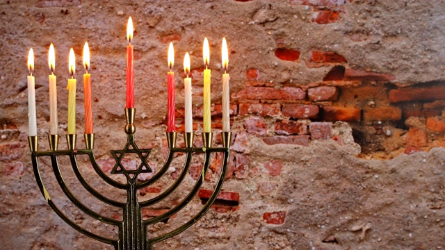 犹太节日象征光明节视频素材