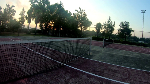 酒店的运动场，网球场。视频下载