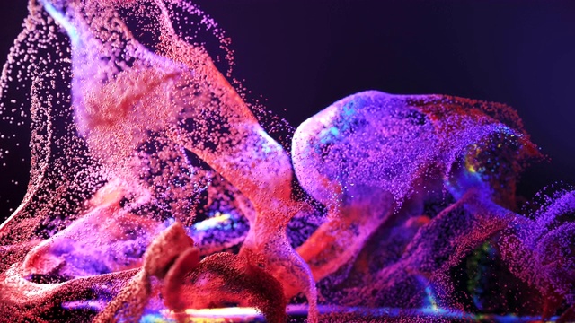 數字生成的抽象粒子舞蹈背景視頻素材