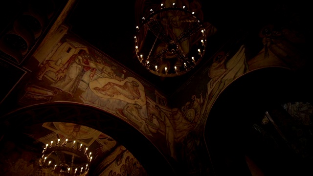 东正教教堂的内部视频素材