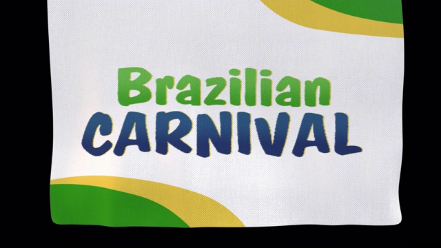 巴西狂欢节展开布艺标志。Alpha频道将包括下载4K苹果ProRes 4444文件视频下载