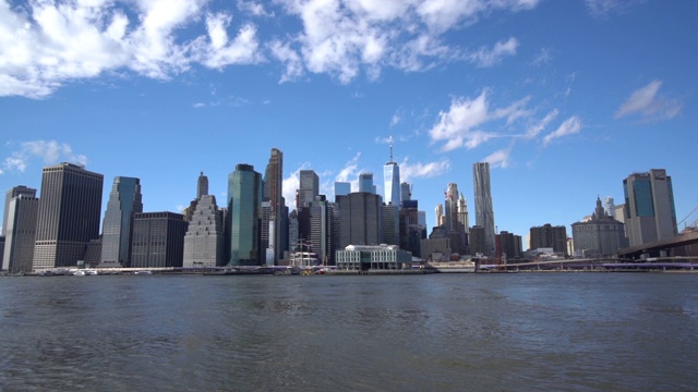 美国纽约曼哈顿下城和布鲁克林大桥视频素材