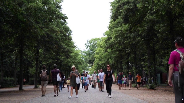 在Tiergarten Timelapse散步的人们视频素材