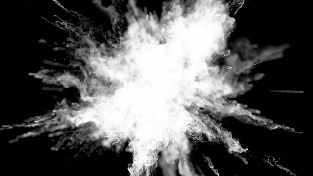黑色背景上彩色粉末爆炸的Cg動畫。視頻素材