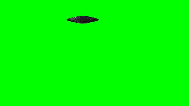 飞碟飞过，旋转飞船与外星访客，高细节外星人飞碟隔离在绿色屏幕背景，4k循环视频素材