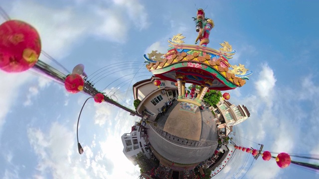 ZO /带有小星球效应的中国寺庙视频下载