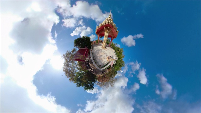 TL / Wat Na Phra Lan寺庙与小星球效果视频下载