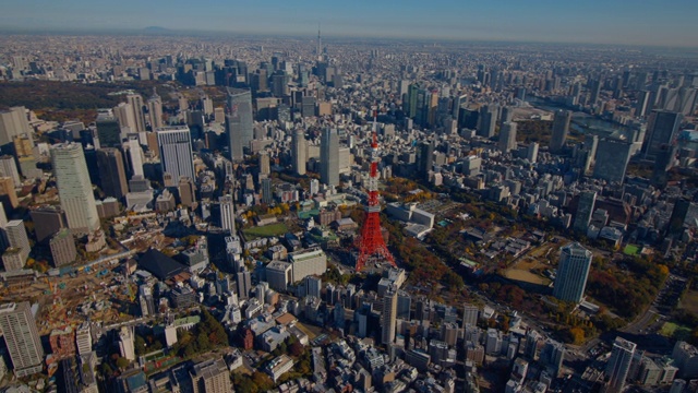 东京塔和东京空中树东京，日本视频下载