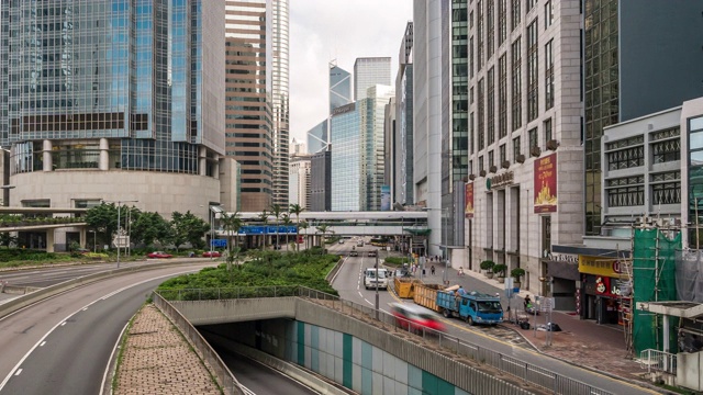 延时:中环香港天际线城市景观视频素材