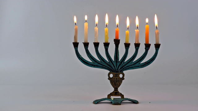 犹太象征节日背景光明节烛台视频素材