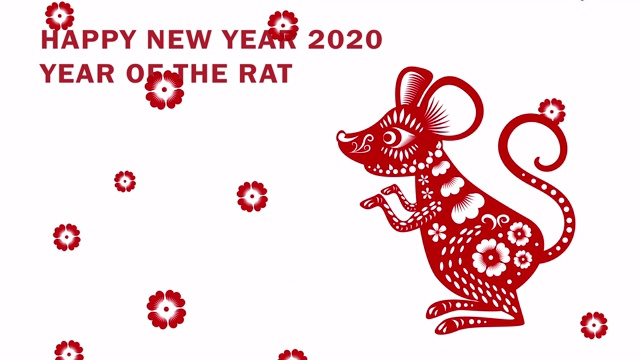 2020年春节快乐。鼠年视频素材