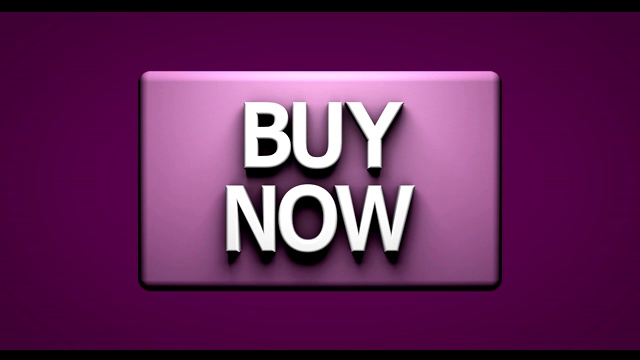 动画3d渲染:现在购买按钮粉红色的背景。网上商店的网站上。用信用卡在家远程在线购物。买家点击网站上的一个按钮。视频素材