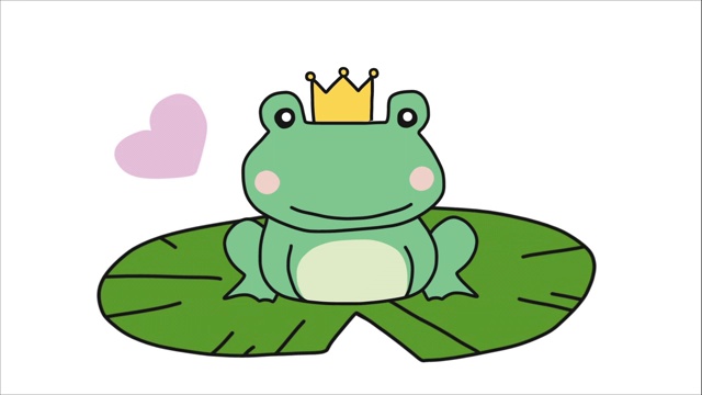 青蛙王子卡通插画涂鸦风格视频下载