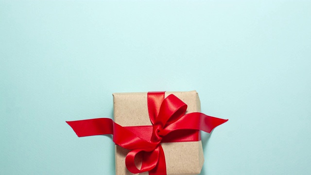 礼物和假日概念。礼物平躺视频素材