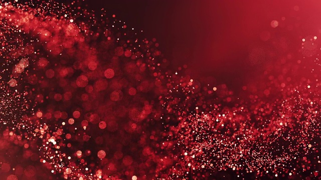 4k抽象粒子波Bokeh背景-红色，魅力，爱-美丽的闪光环视频下载
