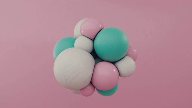 彩色球体漂浮在运动中视频下载