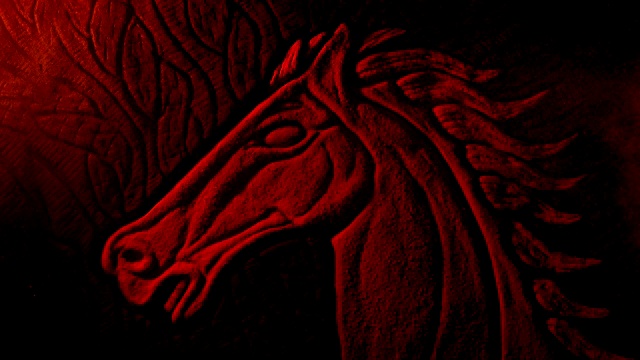 火中的红马雕刻视频素材