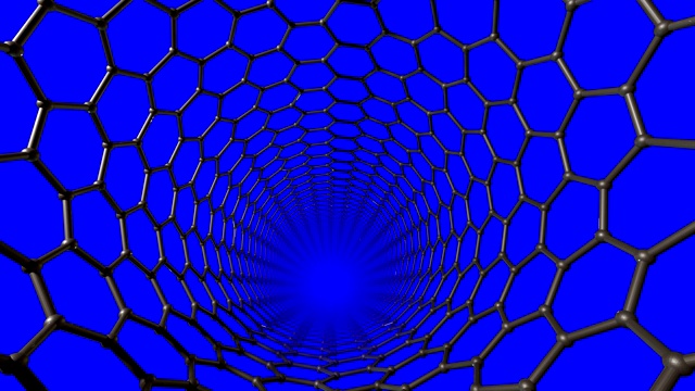 碳纳米管结构，六角形3d视频素材