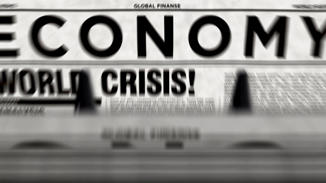 经济和商业报纸与世界危机印刷可循环视频下载