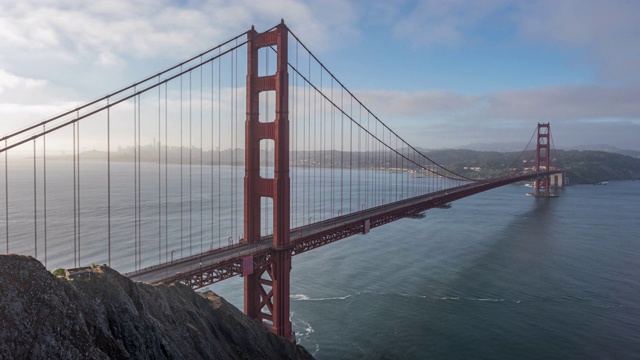 旧金山金门大桥清晨时光流逝视频素材