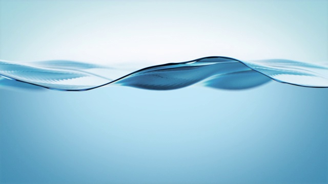 美麗的水面波浪近距離無縫。純藍色的水流動在慢動作循環3d動畫。視頻素材