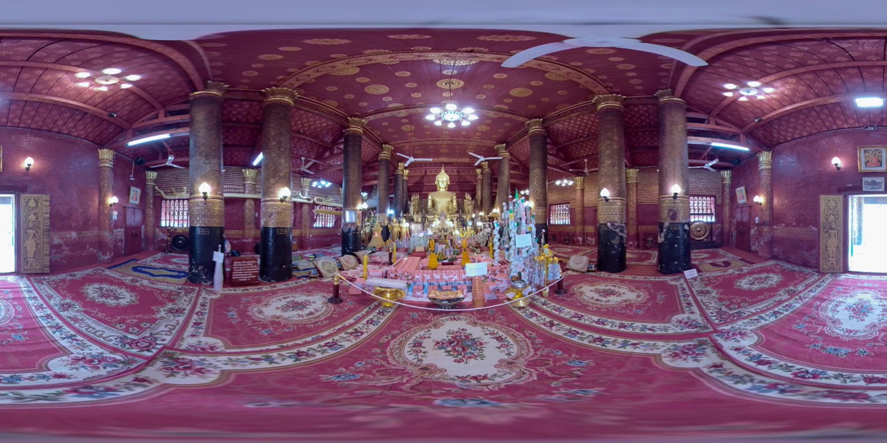 360 VR /在琅勃拉邦的佛教寺庙Wat Mai Suwannaphumaham内视频下载