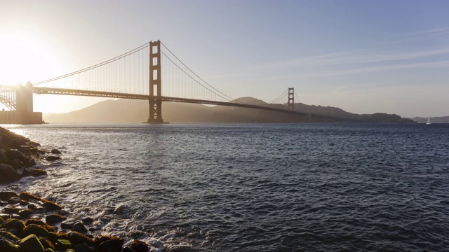 美国加州旧金山金门大桥的日日夜夜时光流逝视频素材