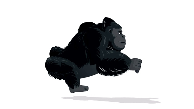 Gorilla Run循环动画视频素材