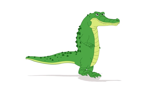 卡通鳄鱼走循环动画视频素材