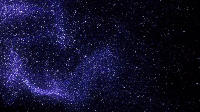 紫色粒子在黑暗背景上的抽象飞行。动画。惊人的太空尘埃，明亮的移动彗星和它多彩的痕迹视频下载