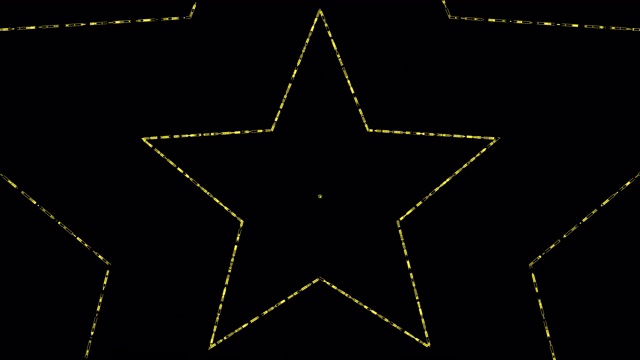 抽象的黄金线星形环形动画背景与阿尔法通道。明星元素背景视频下载