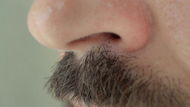 有胡子的男人的鼻子视频下载
