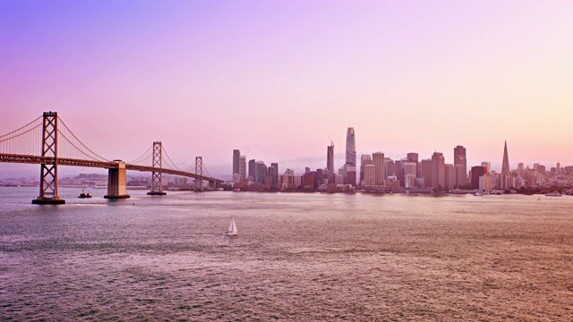 旧金山。金融区。桥。天际线视频素材