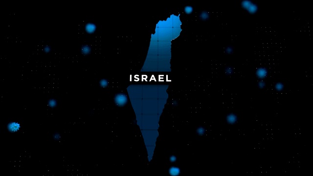4K冠状病毒爆发与以色列地图冠状病毒概念视频素材