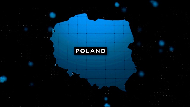 4K冠状病毒爆发与波兰地图冠状病毒概念视频素材