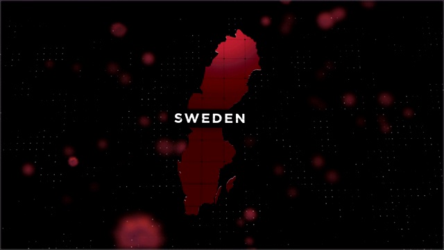 4K冠状病毒爆发与瑞典地图冠状病毒概念视频素材