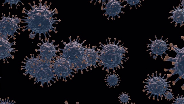 covid -19或冠状病毒动画3d和alpha背景。科学健康理念。视频素材