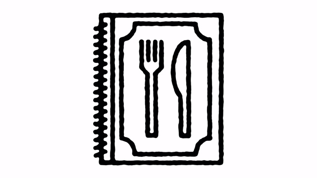 开胃菜菜单素描线图标动画视频下载
