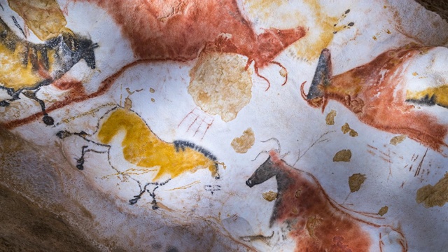 国际壁顶艺术中心拉斯科洞穴的岩石艺术。拉斯科四世在蒙提尼亚克在Vézère多尔多涅山谷。法国，欧洲，新阿基坦，黑色佩里戈尔。联合国教科文组织的世界视频下载