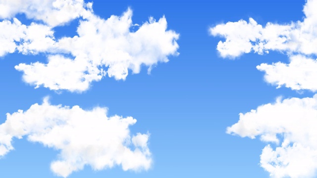 美丽的蓝天与云彩循环动画背景绿色屏幕。视频素材