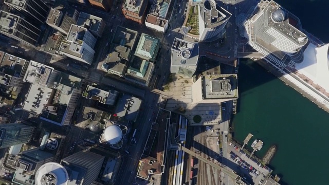 温哥华市中心加拿大广场鸟瞰图视频素材