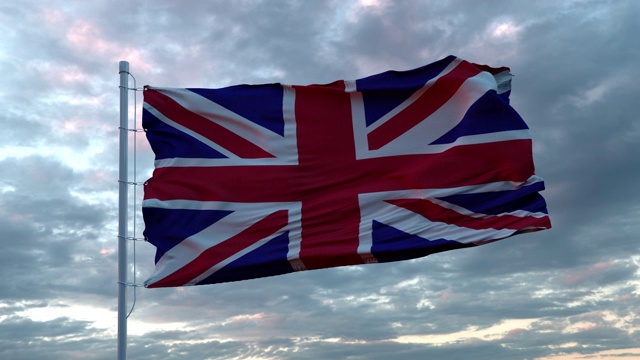 英国国旗迎风飘扬，4K超高清帧率，60 FPS慢动作视频素材