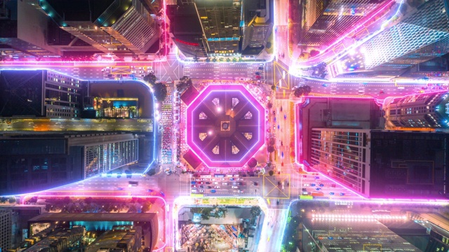 新加坡城市鳥瞰圖采用數據網絡連接技術理念。智慧城市概念、通信網絡、物聯網概念視頻素材