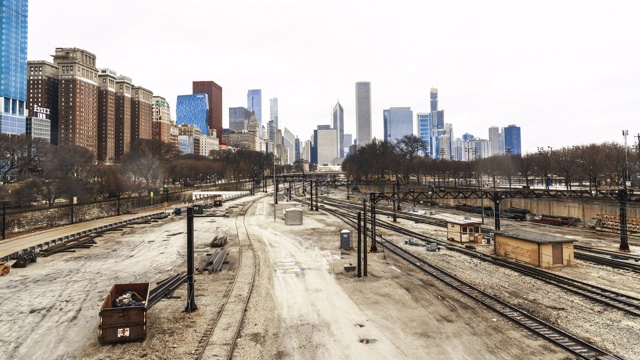 芝加哥铁路的时间流逝视频素材