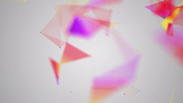 未来动画与发光的彩色三角形波浪位移视频素材