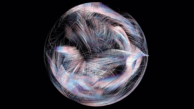 令人敬畏的流体抽象线球与阿尔法哑光蒙版。视频下载