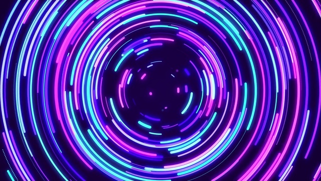 抽象圆形霓虹灯背景可循环视频下载