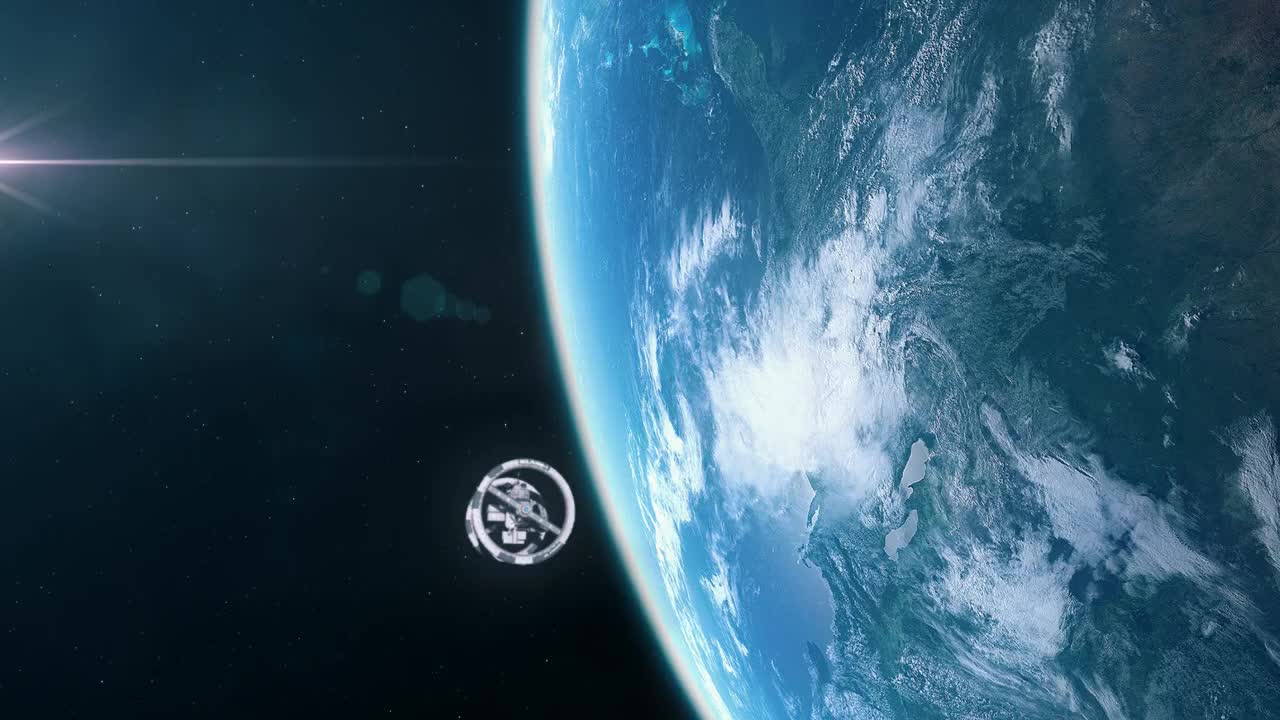 地球轨道上的未来太空站视频素材